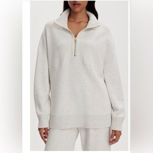 Varley Cream Half-Zip Sweatshirt